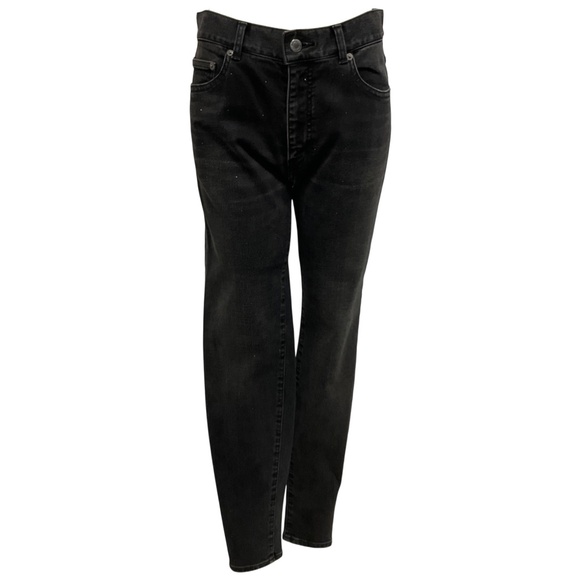 UNDERCOVER BLACK 2023 RHINESTONE EMBELLISHED DENIM JEANS - Picture 1 of 7